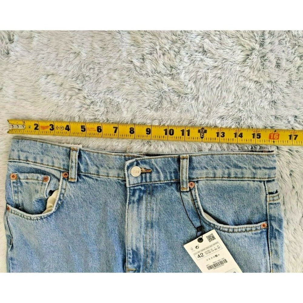 Zara Size US 10 Women The 90's Full Length Jeans in Serenity Blue High Rise NEW - Picture 5 of 12